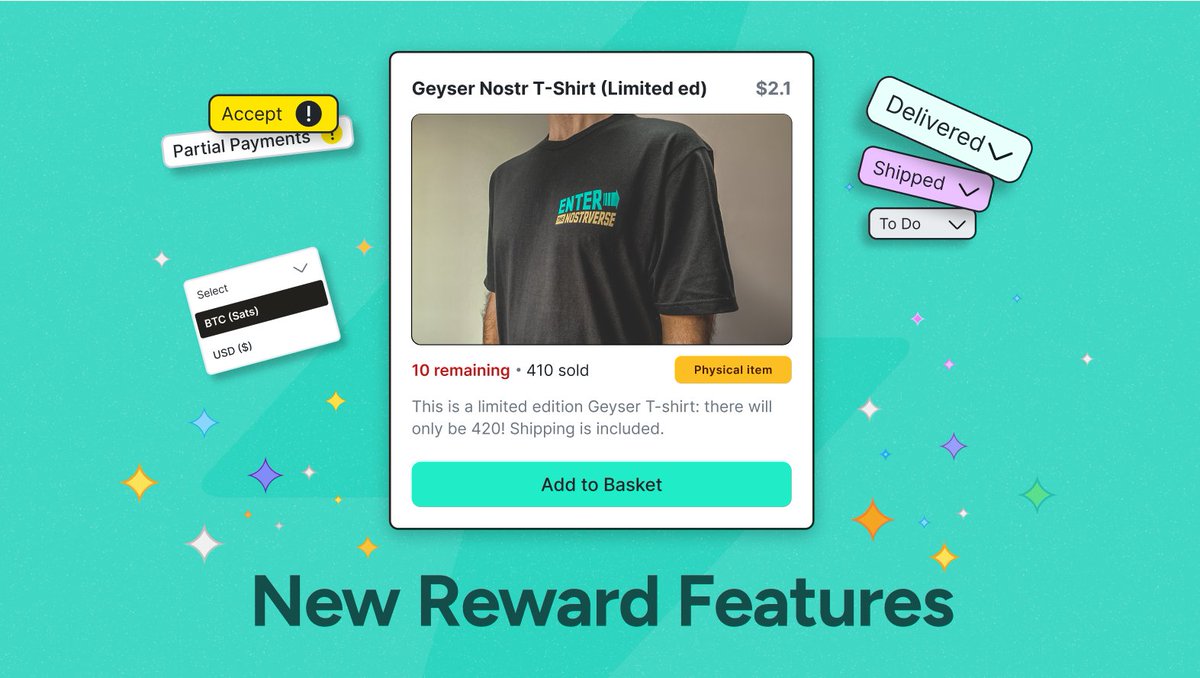 𝑁𝑒𝑤 𝑟𝑒𝑤𝑎𝑟𝑑 𝑓𝑒𝑎𝑡𝑢𝑟𝑒𝑠 𝑎𝑟𝑒 𝑙𝑖𝑣𝑒!

You can now power up your Rewards with Limited Editions, denominations in sats, and reward management!

Let's take a deeper look 🧵