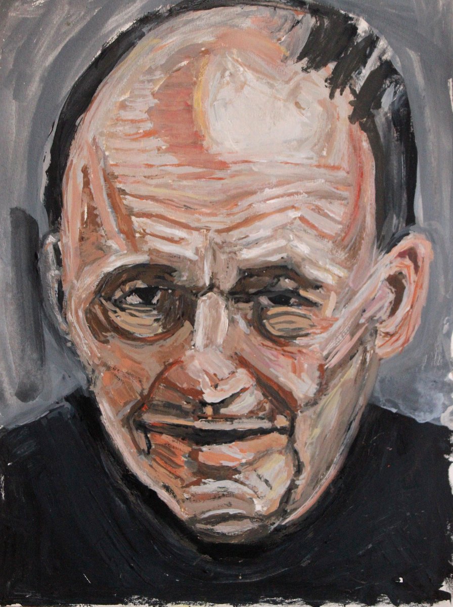 Frank Auerbach #portrait #gouache on #paper  #frankauerbach