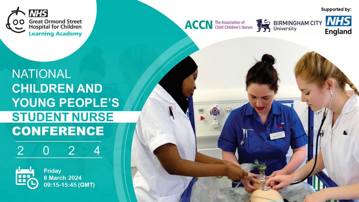 📢Calling all children and young people’s student nurses! The first National CYP Student Nurse Conference will take place online on 8 March. Join us for keynote talks, peer-to-peer learning, and a wellbeing session. Find out more and register for free! courses.gosh.org/event/CYPStude…