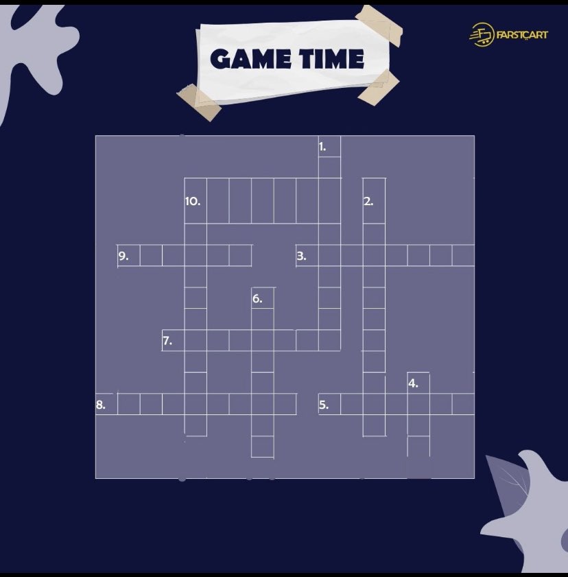 Farstcart's tweet photo. How many words can you guess? Let us know in the comment section 

Answers will be posted on our story tomorrow, drop yours before then 😉
Hints are in the second slide

#farstcart #groceryshoppingonline #crossword #puzzles https://t.co/MiLPVsJjfZ
