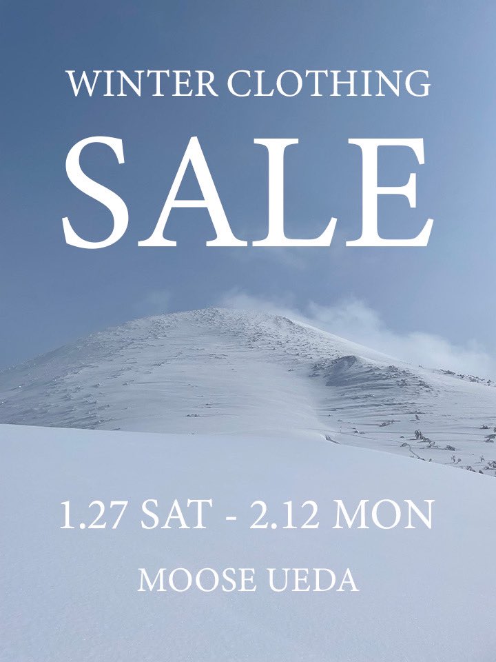 shop_moose's tweet photo. 「WINTER CLOTHING SALEのお知らせ」
NEWウェアをゲットしてテンション上げて遊びに行きましょー！！ https://t.co/klkg2d20OE