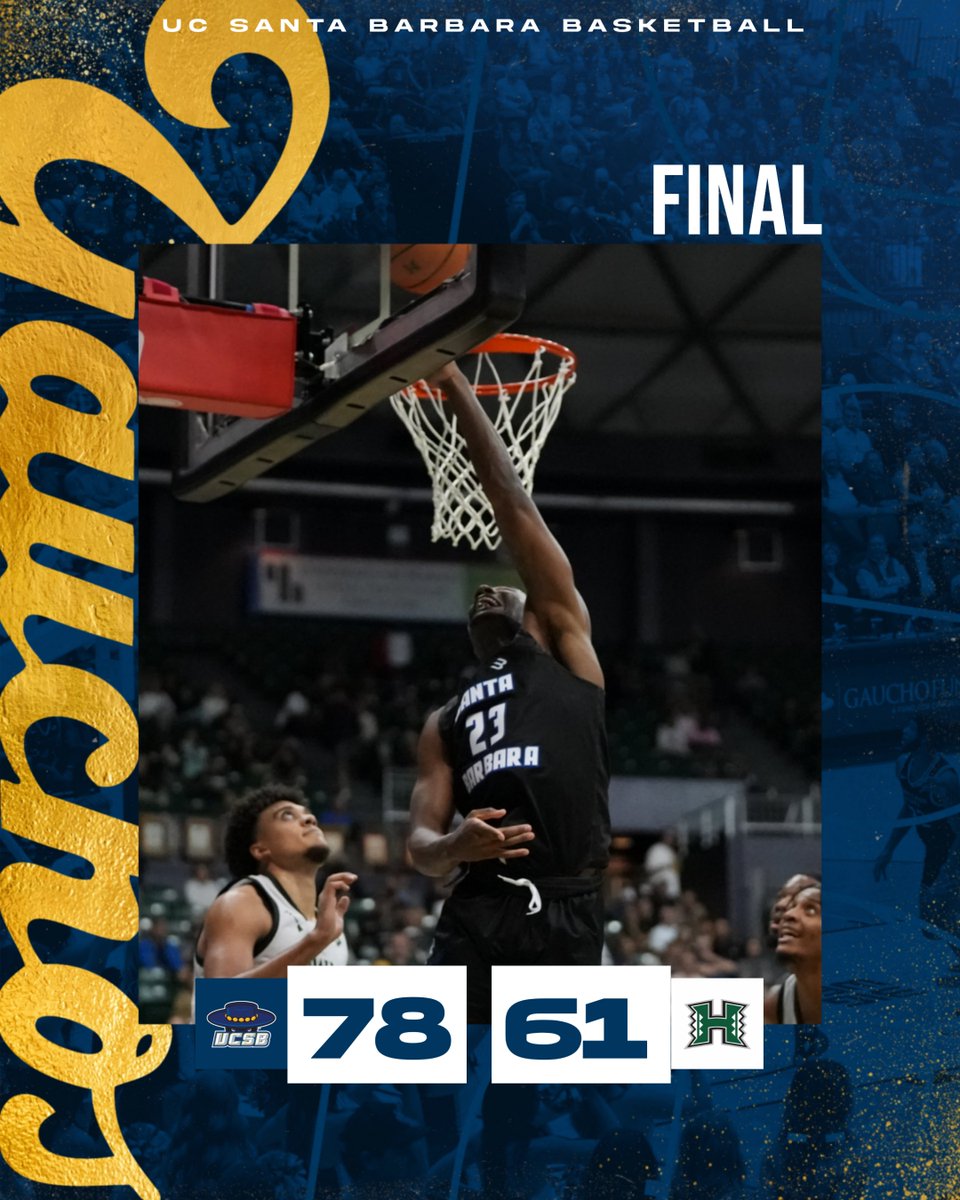 BIG road win! Ajay Mitchell: 25 points, 6 assists Yohan Traore: 20 points, 8 rebounds Josh Pierre-Louis: 14 points, 10 rebounds Ariel Bland: 12 points, 4 rebounds #GoGauchos | @ariel_bland15