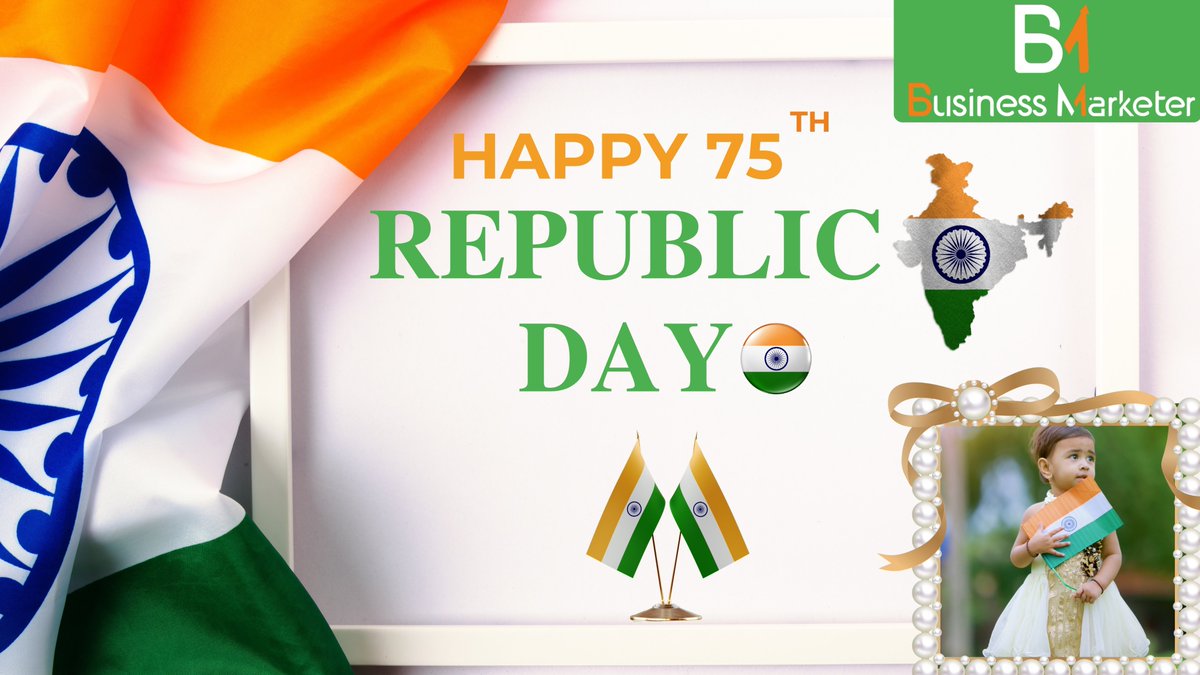 BM_Hisar's tweet photo. 𝐁𝐮𝐬𝐢𝐧𝐞𝐬𝐬 𝐌𝐚𝐫𝐤𝐞𝐭𝐞𝐫 𝐰𝐢𝐬𝐡𝐞𝐬 𝐲𝐨𝐮 𝐭𝐡𝐞 𝐇𝐚𝐩𝐩𝐲 𝟕𝟓𝐓𝐇 𝐑𝐞𝐩𝐮𝐛𝐥𝐢𝐜 𝐃𝐚𝐲.

Website - https://t.co/v98qw9dECV

#businessmarketer #digitalmarketingagency
#26january #75threpublicday #digitalmarketersindia #digitalmarketerstrategist https://t.co/cYOWsLCaC7