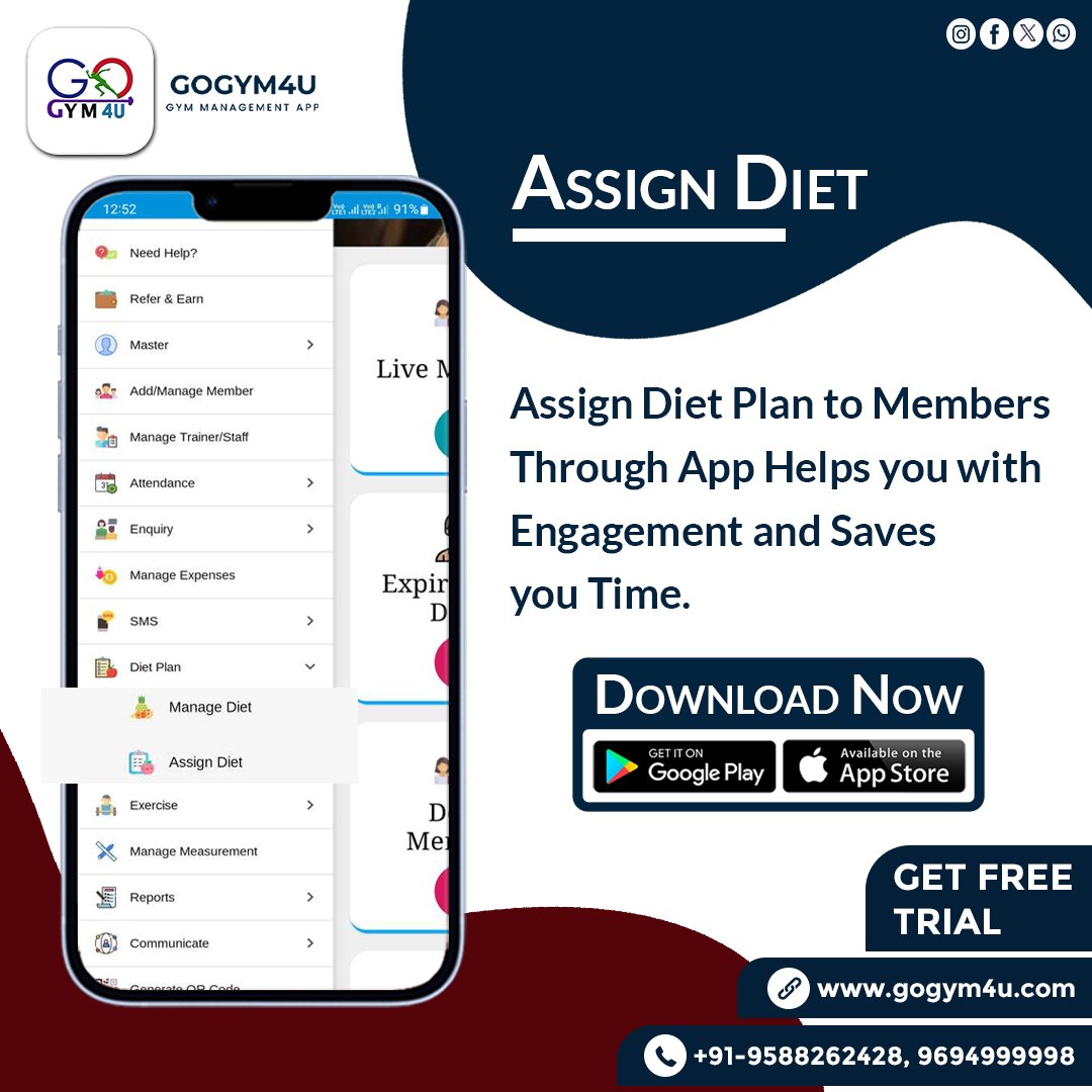gogym4u's tweet photo. Revolutionize your fitness journey with Gogym4u! 🏋️♂️ Our gym management app goes beyond the basics – now you can even assign personalized diet plans to your members. #GoGym4U #gymmanagementapplication #gymmanagerapp #apptomanagegym #fitnessstudiomanagerapp #gymmanagementapp https://t.co/hDTwx3vGF0