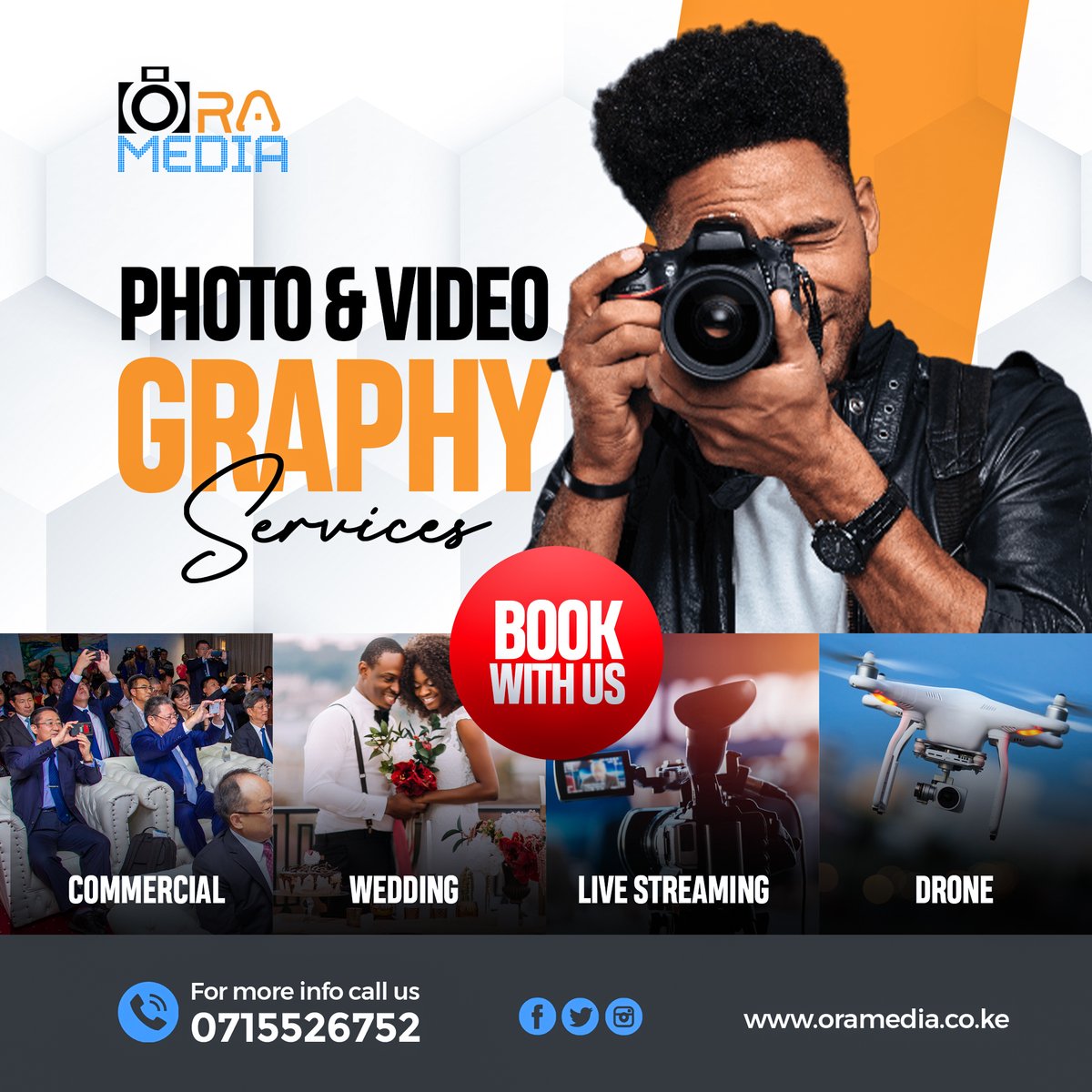 oramedia.co.ke showcases From family photoshoots to corporate events, we offer a range of services to cater to all your photography needs. 
#PhotographyByOramedia  #photographyservices  #videoservices #OracomGroup
Monica Kimani Kenya Power rebecca miano #MrBeast
