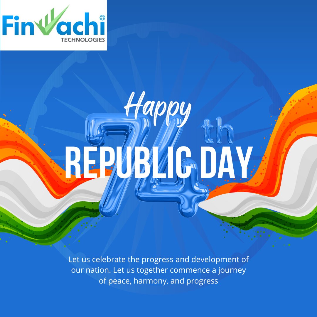 finvachi's tweet photo. Let us celebrate the progress and development of our nation. Let us together commence a journey of peace, harmony, and progress

#republicday #happyrepublicday #republicdaycelebration #indianrepublicday #republicdayspecial #algotrading #trading #finvachi #finvachitechnologies https://t.co/Md9IHm1pSl