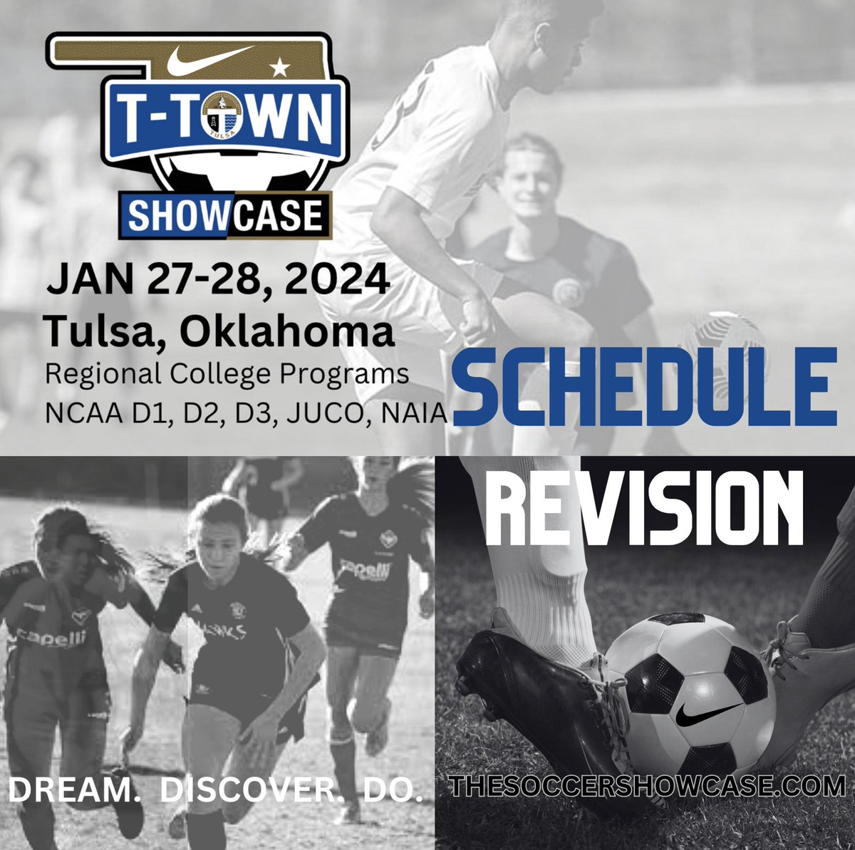 ATTENTION: T TOWN SHOWCASE schedules revised. Please be sure to double check schedules. ALL GAMES are STILL ON at Case Community RiverCity Parks. T TOWN SHOWCASE HOMEPAGE: thesoccershowcase.com/tournaments/t-… thesoccershowcase.com #ttownshowcase