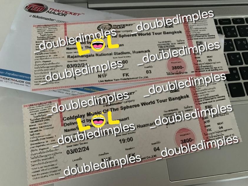 _doubledimples's tweet photo. ปล่อยบัตร Coldplay รอบวันที่ เสาร์ 3 กพ 2 ใบค่ะ บัตรโซน N1F ที่นั่ง 03,04 ปล่อยราคา 4000 บาทค่ะ นัดรับหน้าคอนได้ ลดได้อีกนิดหน่อย สนใจทักได้ค่ะ #ColdplayLiveinBangkok https://t.co/Pev4V11MYG