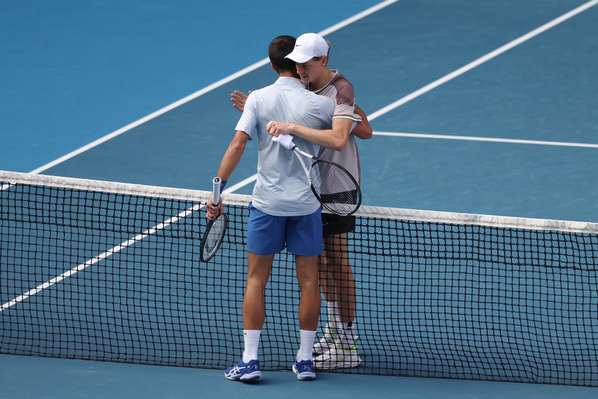 AustralianOpen's tweet photo. Bravo, @DjokerNole 👏👏👏
 
33 consecutive wins at the AO. 10x champion. One of a kind.
 
Congratulations on an outstanding tournament and Aussie summer 💙 https://t.co/e3fhnw3bSD