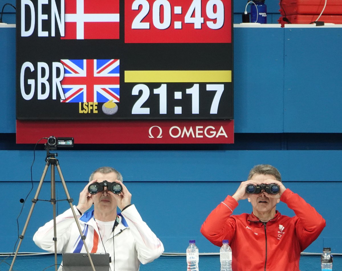 Two coaches watched the match through binoculars at the Gangwon 2024 Youth Olympic Games Curling Mixed Team Gold Medal Game in Gangneung, Republic of Korea. Photo by Soyoung Bang/IOC Young Reporters
#gangwon2024