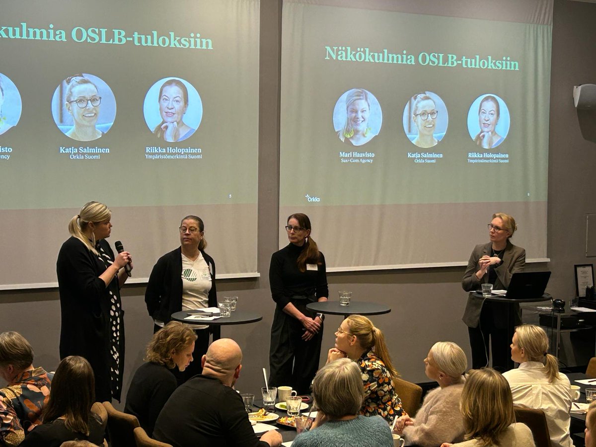 orklafinland's tweet photo. Kotimainen tuotanto, ympäristövastuu ja työntekijöistä huolehtiminen ovat suomalaisten mielestä kolme tärkeintä yritysvastuun osa-aluetta, kertoo #OSLB-tutkimus.
Suomalaisessa työelämässä opetellaan vielä monimuotoisuutta, kommentoi @Mari_Haavisto #OSLB-paneelissa. Nuoremmissa vastaajissa sosiaalisen vastuun ja monimuotoisuuden vaatimuus korostuu.