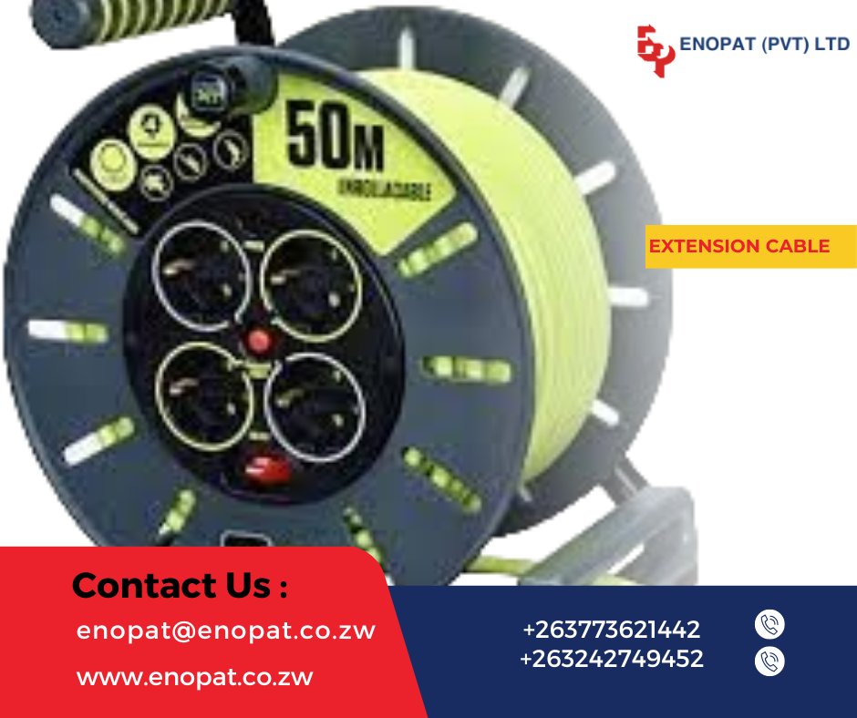 EnopatOfficial's tweet image. Calling upon #constructionindustry #homeowners That we have #extensioncables for your #gardening #tools at all Enopat (Pvt) Ltd Branches in Zimbabwe