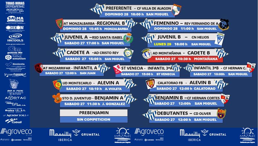 Horarios para el fin de semana