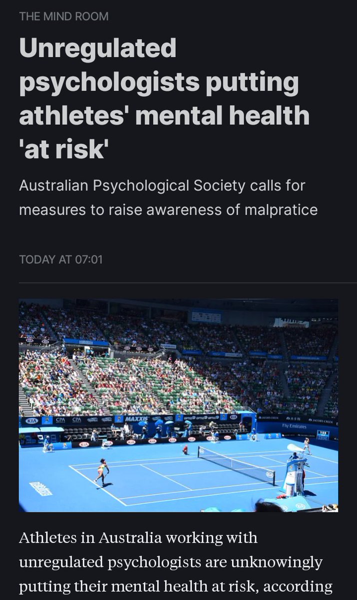 'People need to understand that if their ‘mindfulness coach’ or ‘performance coach’ has not received formal mental health training... there’s a risk any mental health conditions may be missed' Interview with @AustPsych Sport & Exercise College Chair Damien Stewart #Psychology