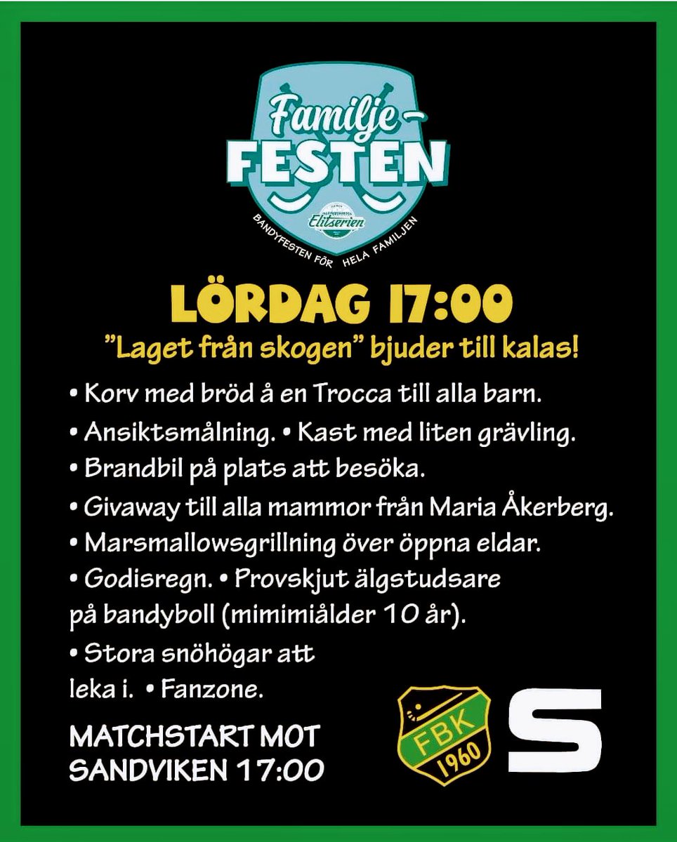 Vi hälsar publik och <a href="/SAIKbandy/">Sandvikens AIK Bandy</a> välkomna till återstarten och familjefesten👍🇯🇲