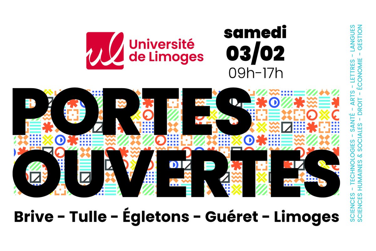 #JPO2024 I Le samedi 3 février, c’est la journée Portes Ouvertes de l’Université. Découvrez tout le programme 👇 unilim.fr/journee-portes…