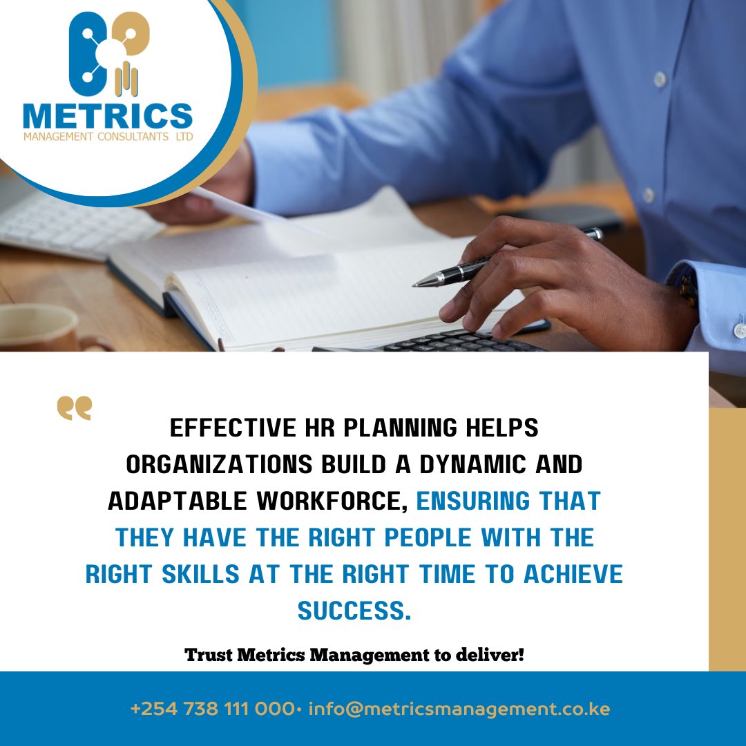 HR planning, is a strategic process that involves forecasting an organization's future staffing needs and ensuring that it has the right talent in place to achieve its objectives.
#HRplanning #HR #hrobjectives
#feelgoodfriday #fridayvibes
....
...
#trustmetricsmanagementtodeliver