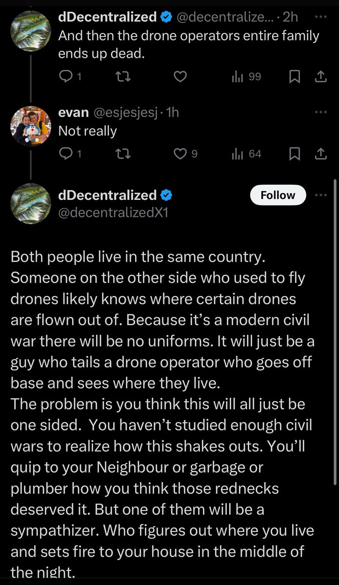 #HonoringHeroes #ThankYouVeterans & all who respect service: 

@decentralizedX1 wants us all to know his detailed fantasy about murdering active US personnel and their families.

He post publicly this will be easy because *they* will have lousy op-sec and blab.