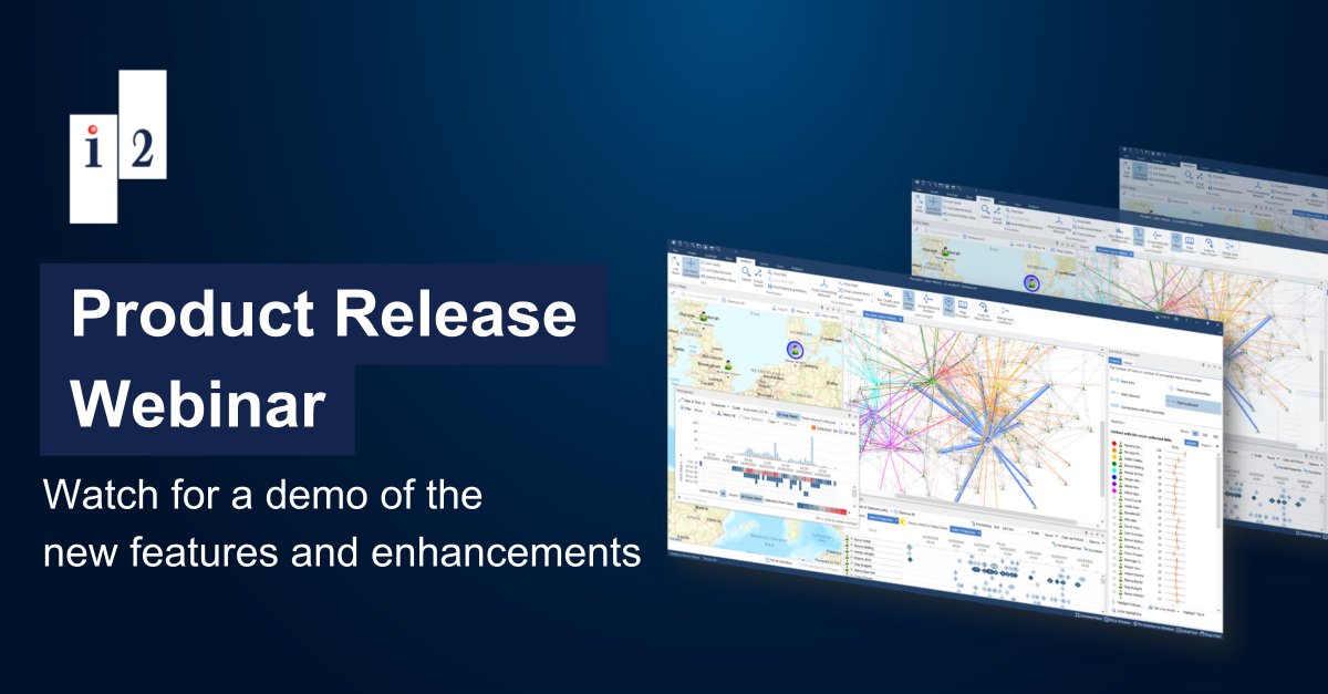 i2_group's tweet image. If you missed our November Product Release #webinar, you can still catch up on all that&apos;s new in i2.

Register to watch the recording here 👉 bit.ly/42a9MnX

#ProductRelease #i2AnalystsNotebook #iBase