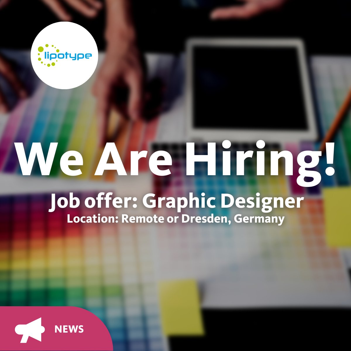 Lipotype_Global's tweet photo. Lipotype is hiring! 🎨 Join our dynamic team as a Graphic Designer. Bring your creativity to support health innovation through lipidomics technology. 
More: https://t.co/0XtptdPfE8
#GraphicDesigner #JobOpportunity #WeAreHiring #Job #Hiring https://t.co/1JxCU2x3bq
