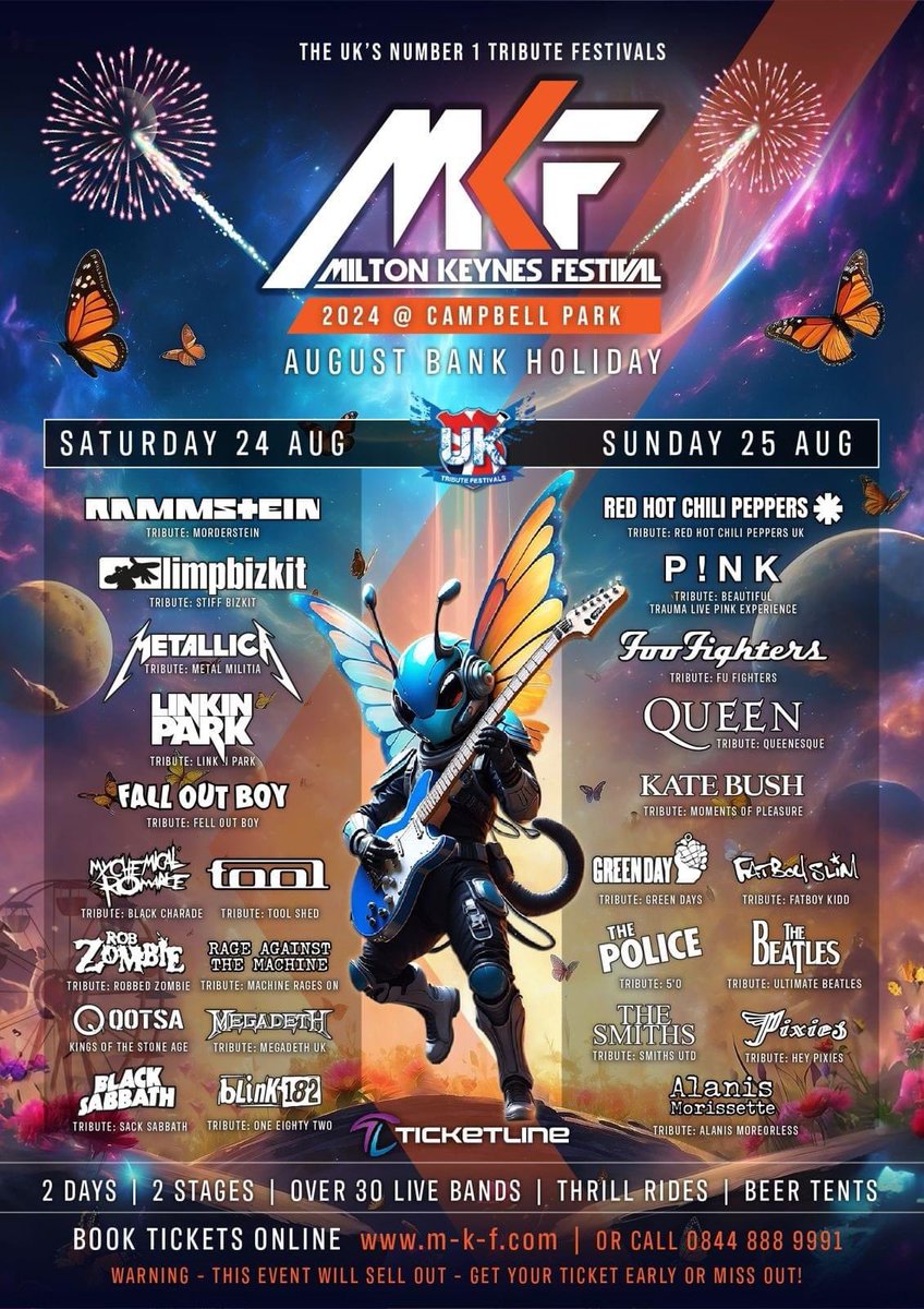 ⏰ 
Tickets on Sale today 9am
MKF
Campbell Park
August Bank Holiday
m-k-f.com