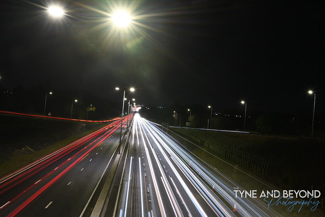 tyneandbeyond's tweet image. First attempt at car light trails! #photography #shutterspeed #shutterspeedphotography #nikon #motorway #carlights #longexposure