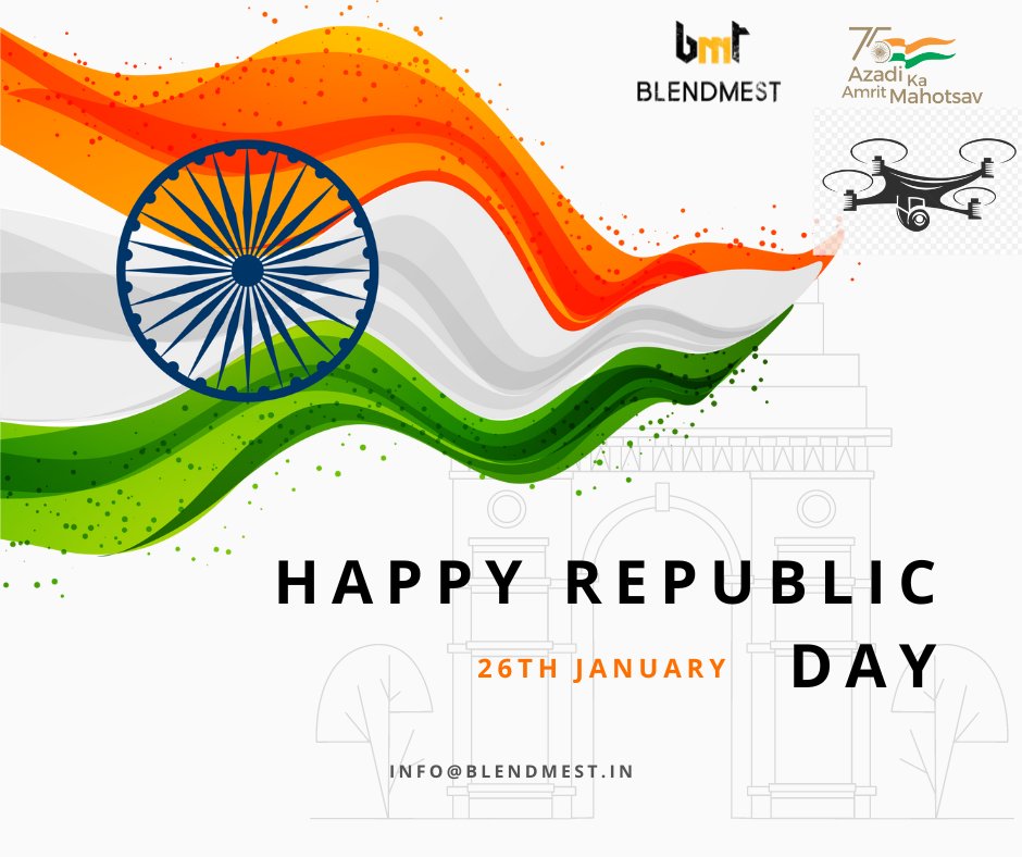 blendmest_Tech's tweet image. 🇮🇳 Happy Republic Day 2024! 🇮🇳
Celebrating the spirit of unity, diversity, and the sovereignty of our great nation. On this special day, let&apos;s renew our commitment to progress, innovation, and inclusive growth. 🚀 #RepublicDay2024 #AzadiKaAmritMahotsav #drone #blendmest
