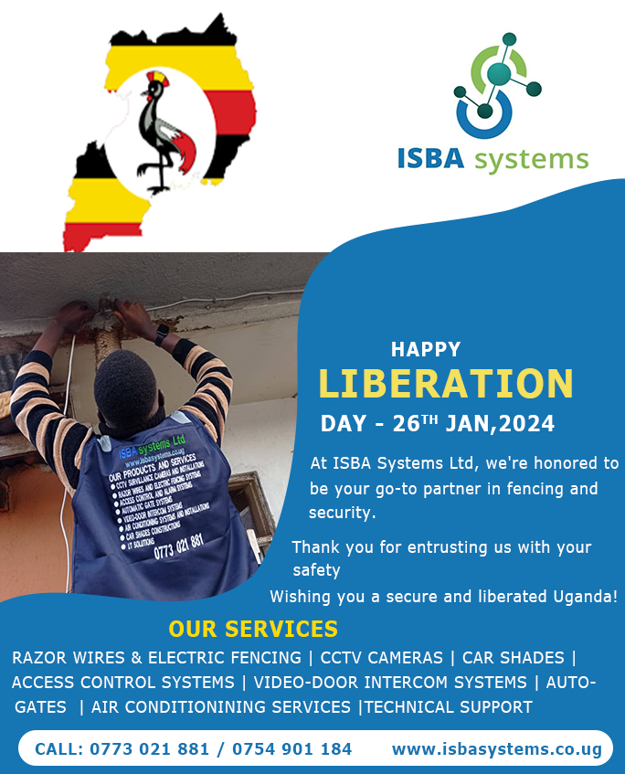 isbasystemsug's tweet photo. 🎉 Happy Liberation Day, Uganda! 🇺🇬 Celebrating freedom and progress!
At @isbasystemsug, we're honored to be your go-to partner in fencing and security.
Thank you for entrusting us with your safety.
Wishing you a secure and liberated Uganda!
#LiberationDay #ISBASystems 🚧🔒 https://t.co/lJqmeawFRp