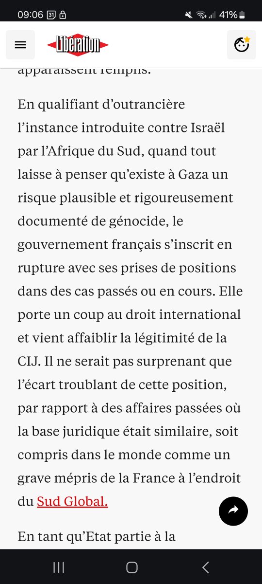 Gaza, la France en rupture avec le droit international? Tribune de professeur.e.s de droit international dans @libe liberation.fr/idees-et-debat…