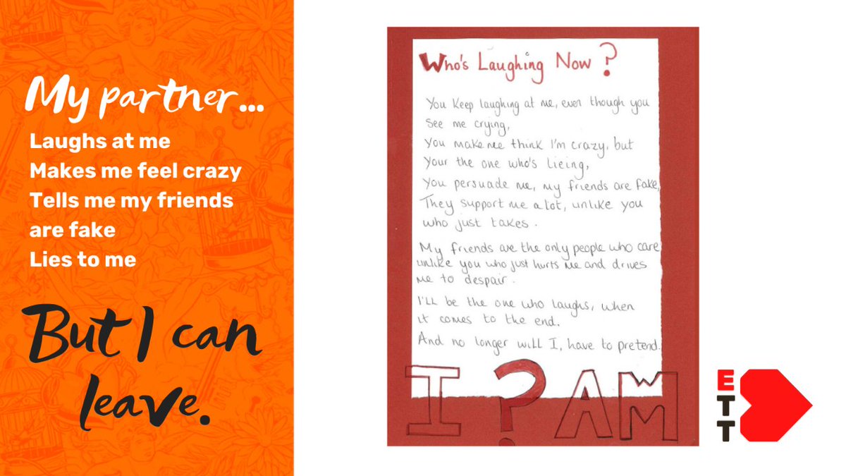 Escape the Trap uses art exercises for young people who are only just realising, the extent of their controlling partner.

Here is an example from one of our young people, explaining how they felt in an abusive relationship.

cathypress.co.uk