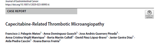 Fundació Puigvert Barcelona (@fpuigvert) on Twitter photo "This is the 1st published case of thrombotic microangiopathy associated with #capecitabine, successfully diagnosed and treated by <a href="/OncoSantPau/">OncoSantPau</a> & #NefroPuigvert teamwork", Dr #XoanaBarros in #PuigvertInScience
#Onconephrology #Oncotherapy
Read article👇🏽 pubmed.ncbi.nlm.nih.gov/38175385 "This is the 1st published case of thrombotic microangiopathy associated with #capecitabine, successfully diagnosed and treated by <a href="/OncoSantPau/">OncoSantPau</a> & #NefroPuigvert teamwork", Dr #XoanaBarros in #PuigvertInScience
#Onconephrology #Oncotherapy
Read article👇🏽 pubmed.ncbi.nlm.nih.gov/38175385