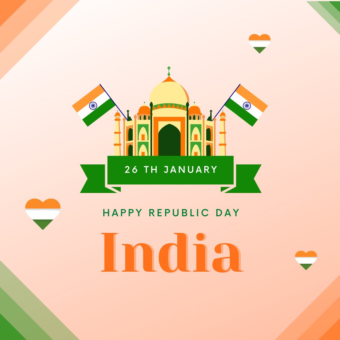 Happy Republic Day! 🇮🇳 May the tricolor always symbolize the strength of our diverse and united nation. #JaiHind #HappyRepublicDay