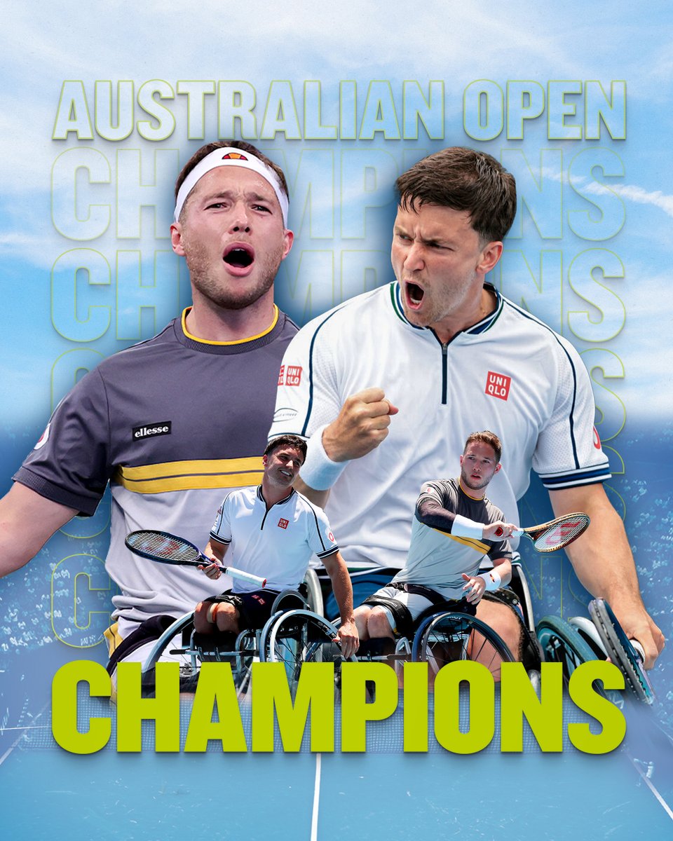 🏆 @alfiehewett6 & @GordonReid91 are @AustralianOpen 𝐂𝐇𝐀𝐌𝐏𝐈𝐎𝐍𝐒! A 5th straight #AusOpen title as a pair & 19th Grand Slam overall 🤯 #BackTheBrits 🇬🇧