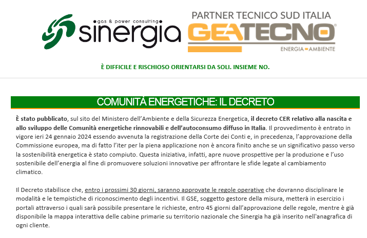 Iscriviti GRATUITAMENTE alla nostra newsletter per essere informato sul decreto delle COMUNITA' ENERGETICHE.

keyenergy@geatecno.it
080.9751306

<a href="/geatecno2010/">Geatecno Energia e Ambiente Srl</a>