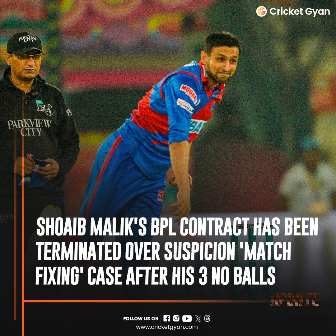 Shoaib Malik’s Bangladesh Premier League contract has been terminated by Fortune Barishal over suspicious of match-fixing. He bowled three no-balls in a game and was under the scanner.

#shoaibmalik #bangladesh #pakistani #bpl #matchfixing #terminate #latestcricketnews