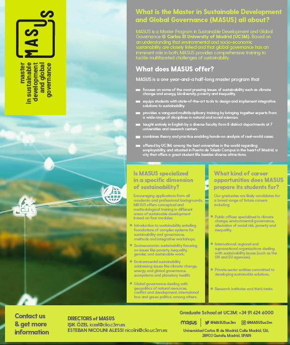 For those that might be interested, the admission process for the Master Program in Sustainable Development and Global Governance @uc3m has already started cc @Isik__Ozel