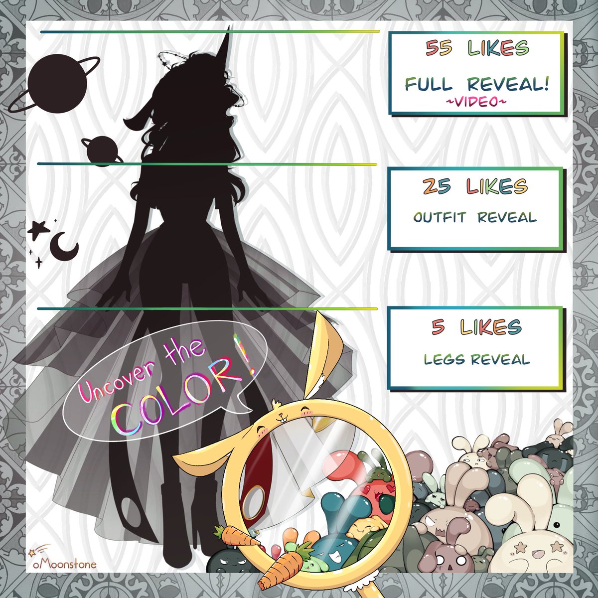 Welcome to the celebration lovely! 

🌙✨ You're invited to my debut! 🌙✨

I'm so excited to finally stream and speak to you all soon! Help reveal my 2D VTuber before the big day!

DEBUTING: 1/27 this Saturday! 💕

#VtuberEN #ModelReveal #VTuberUprising