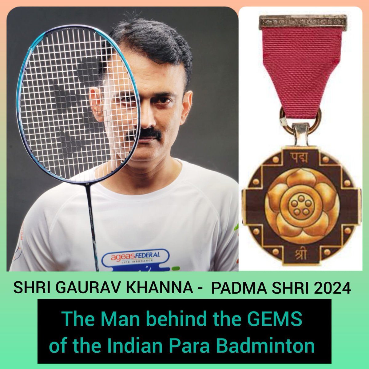 Congratulations to Para-Badminton coach @GauravParaCoach for receiving the Padma Shri Award! His commitment to shaping young para-shuttlers into medal winners in Lucknow is inspiring. Many Para-shuttlers, like our Meraki stars Palak and Mandeep, credit their success to Gaurav Sir