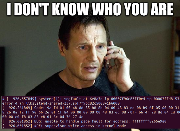 locate libsystemd-shared-237.so
# Offset = 00007f96c83ff0e4 - 7f96c82c5000 = 0x13a0e4
addr2line -e /lib/systemd/libsystemd-shared-237.so 0x13a0e4
(why u no compile with debug symbols)
