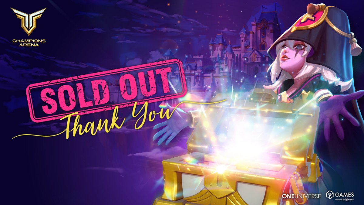 oneuniverseCA's tweet photo. SOLD OUT in less than an hour!

#NFT #web3📷📷 #Web3Games #NFT #P2E #gogalagames #ChampionsArena https://t.co/7uNRbmtf9K