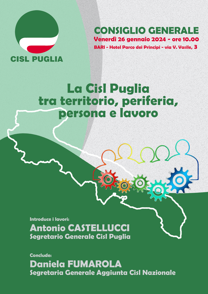 FisascatCislPug's tweet image. Cons.Gen. @CislPuglia, @luigispinzi: le grandi crisi industriali che affliggono la Puglia mettono a rischio anche il #terziario e l'indotto (#ExIlva, Cerano, consorzio Soa), così come #sanità, servizi sociali della PA e #turismo. Serve lavorare insieme, condividendo esperienze