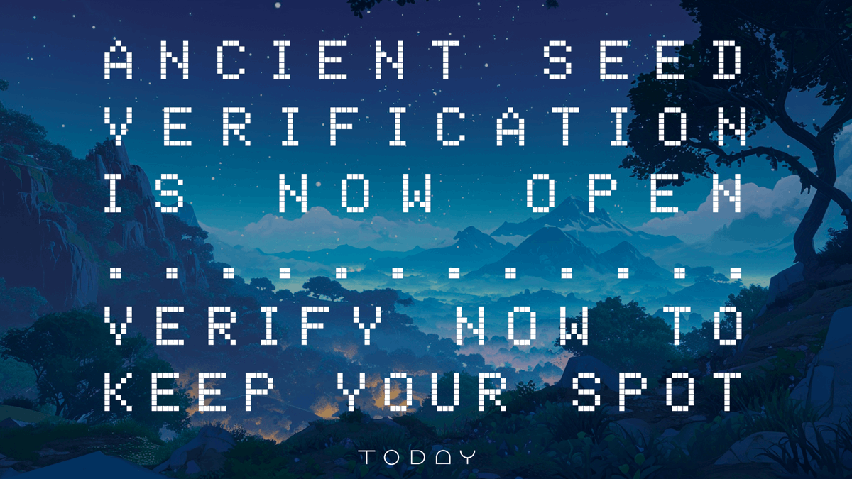 youmio_ai's tweet photo. 🚨 IMPORTANT ANNOUNCEMENT 🚨

🌱ANCIENT SEED VERIFICATION PHASE IS OPEN🌱

Instructions below👇

📣 ALL Ancient Seed Allowlist holders MUST verify their wallet. You will have 2 weeks to do so. Anyone that doesn't verify WILL lose their spot so please don't put it off and do it immediately. The last thing we want is real supporters and community members missing out 👀

We've been giving spots for over a year now. Thats a long time in crypto. In order to remove the dead accounts, bots & people who have left the space we feel this is an essential part of the process to ensure our spots are going to people who support us and who have joined this journey 🤝

This verification phase will end on 9th Feb 2pm UTC

INSTRUCTIONS:
✅ Head over to https://t.co/0PJ7US3S21
✅ Click the '+' symbol then click verify
✅ Follow instructions until you get 'verified' message 

NB: All domains must be from verify.todaythegame, BEWARE OF PHISING COPYCATS, only use our official site to reach the verify page.