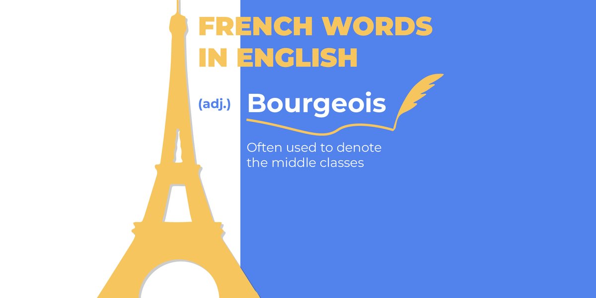 Did you know? 'Bourgeois' refers to the middle classes. Discover more about French words used in English!

#Kalvie #FrenchWords #Bourgeois #LanguageFun #CulturalInfluence #FrenchWordsUsedInEnglish #EnglishLanguage #Studygram #Language #Elearning