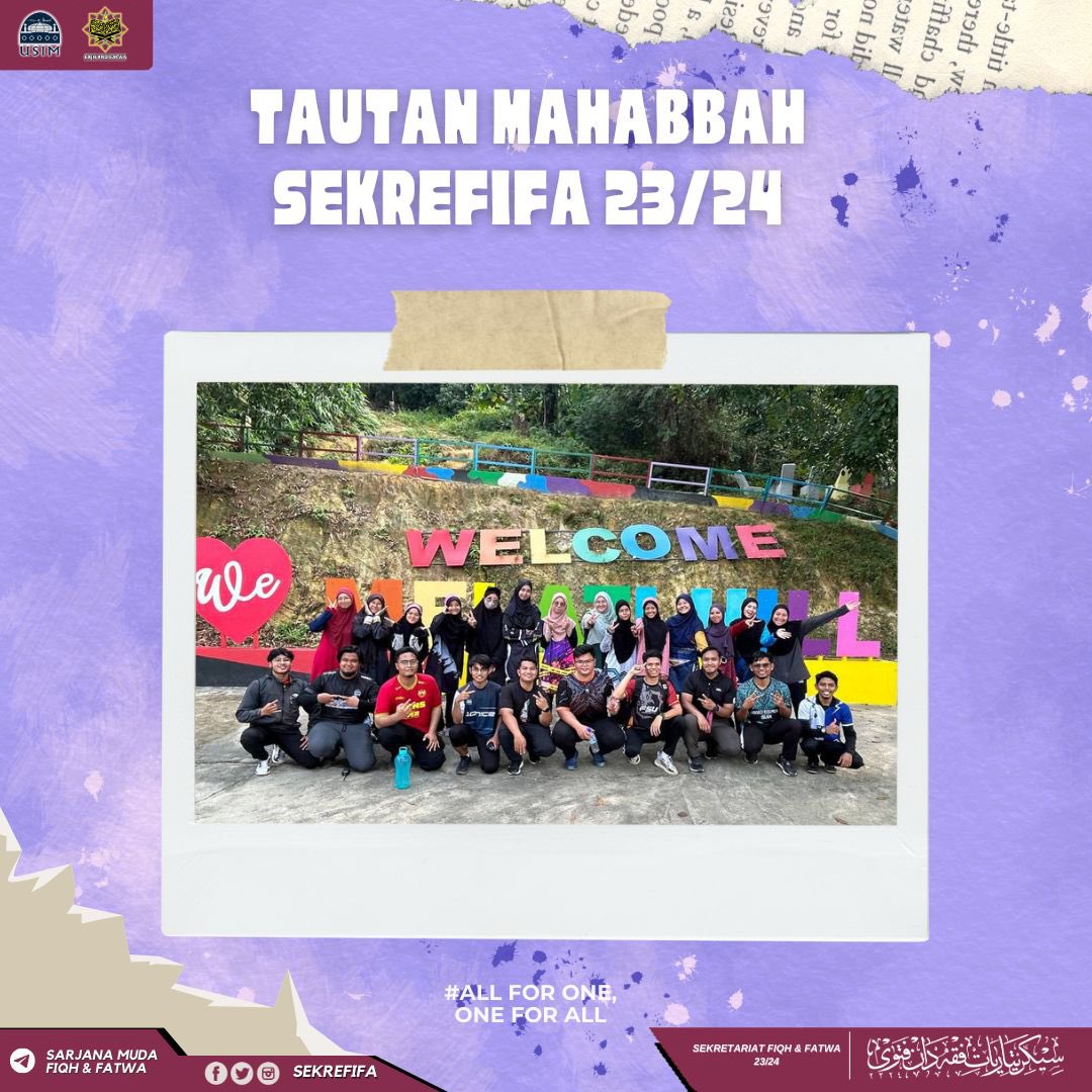 sekreFIFA's tweet photo. [ 🪻TAUTAN MAHABBAH SEKREFIFA 23/24🪻 ]

Telah berlangsung Tautan Mahabbah Sekrefifa 23/24 pada 20-21 Januari lepas yang melibatkan ahli Sekrefifa 23/24.

"AllForOne,OneForAll"

SEKRETARIAT FIQH DAN FATWA 23/24
UNIVERSITI SAINS ISLAM MALAYSIA https://t.co/oc20hxcYBS