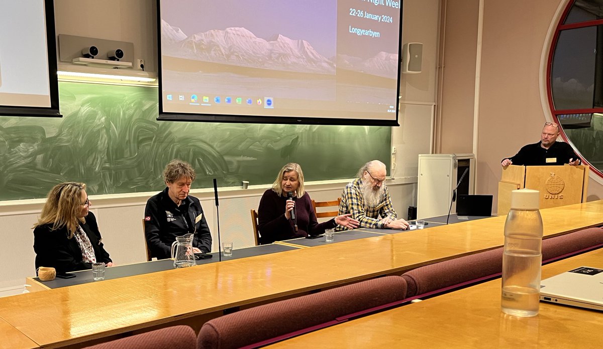FjordJoxo's tweet photo. Panel discussion during SIOS #PolarNightWeek on the future of Svalbard and Arctic research in a very complex geopolitical and social environment @SDGbergen @SEAS_UiB https://t.co/3zhgsnbJf5