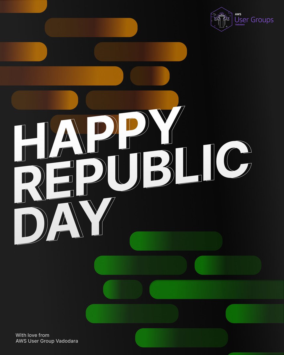 awsugbdq's tweet image. Celebrating the spirit of democracy and innovation with AWS User Group Vadodara!!. Wishing everyone a Happy Republic Day as we come together to empower the future of technology and collaboration.
#AWSRepublicWish #TechUnity #InnovationNation