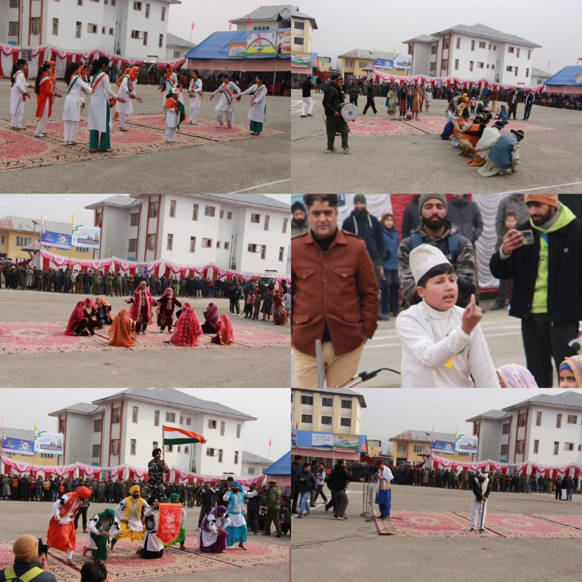 #Republic day-2024 was celebrated throughout the District, DDC chairperson Kulgam Shri Mohd Afzal Parray alongwith DM Kulgam Shri Athar Aamir Khan-IAS & SSP Kulgam Shri.Sahil Sarangal-IPS unfurled the national flag at DPL Kulgam & took salute at the parade @KashmirPolice @DigSkr