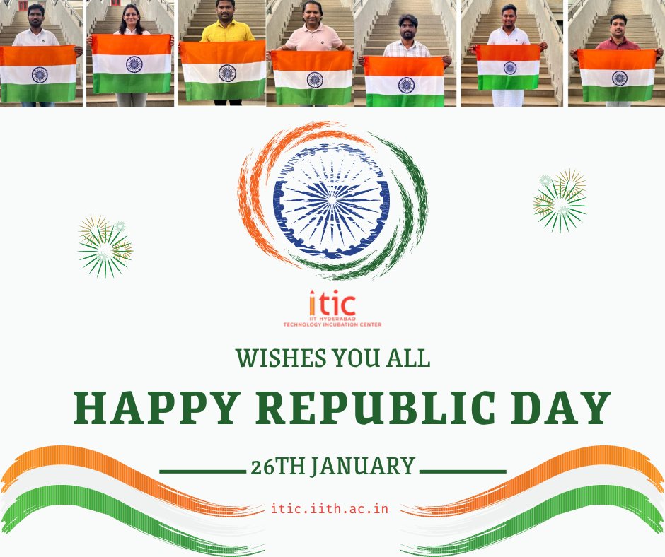 iTIC Incubator @IITH (@iticincubator) on Twitter photo Happy Republic Day
Wishing you all a day filled with inspiration, progress, and success. Let's build a future where innovation knows no bounds, and together, we contribute to the growth of our incredible nation.
<a href="/IITHyderabad/">IIT Hyderabad</a> Happy Republic Day
Wishing you all a day filled with inspiration, progress, and success. Let's build a future where innovation knows no bounds, and together, we contribute to the growth of our incredible nation.
<a href="/IITHyderabad/">IIT Hyderabad</a>