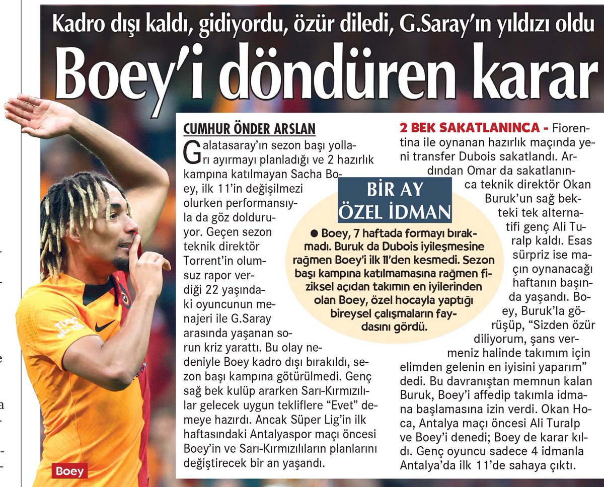 Galatasaray’da Sacha Boey’in hikâyesi… Her şeyi değiştiren o an ve o karar…