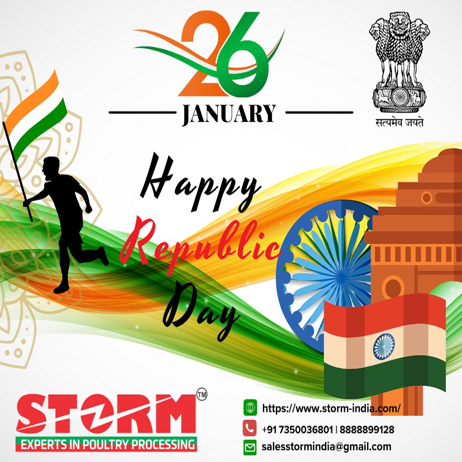 Storm Engineering India Pvt. Ltd. wishes you a 🇮🇳Happy Republic Day🇮🇳
Connect with us
Web: storm-india.com
Email: salesstormindia@gmail.com
Phone No: +91 7350036801 | +91 8888899128
#poultry #PoultryIndustry #poultryprocessing #startup #Entrepreneurship #poultryequipment